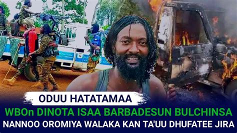 Oduu Hatatama Wbo Dinota Isa Barbadesun Bulchinsa Nannoo Oromiya