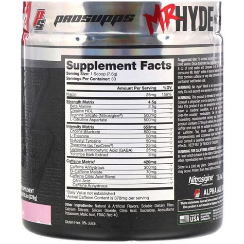 Mr Hyde Pro Supps Pre Workout Booster Fatburners