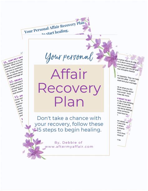 Recovery Plan Worksheet After My Affair