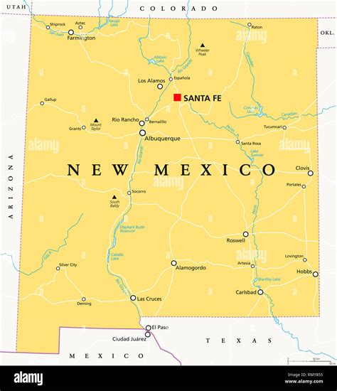 New Mexico State Map With Cities