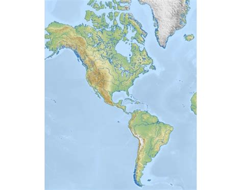 Amerika Slepá Mapa Povrch — Printable Worksheet