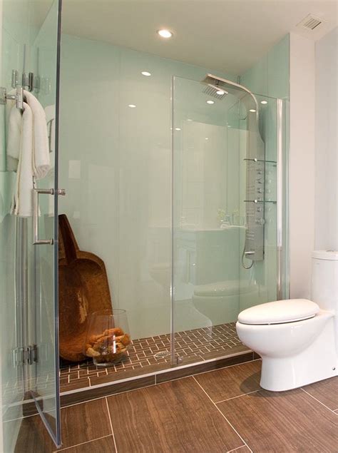 How to paint a shower. Glacier shower wall surround panels with a thick frameless ...