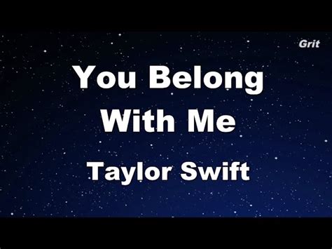 You Belong With Me Taylor Swift Karaoke【with Guide Melody】 Chords