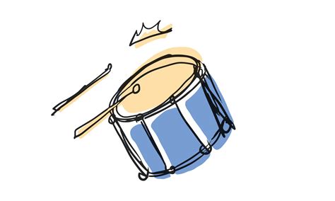 Colored Drum Illustration On White Background Creative Element For