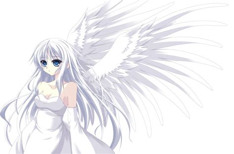 Wings Blue Eyes White Hair Anime Girls Wallpaper 1800x1191 307108