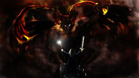 Then the balrog counters it with one of the remaining attacks. Gandalf And Balrog by Suc-of on DeviantArt