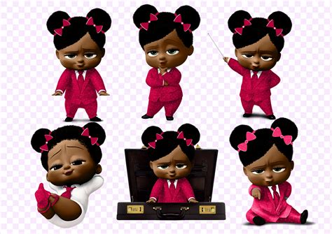 African American Boss Baby Girl Clipart 300 Dpi 9 Png Files Etsy
