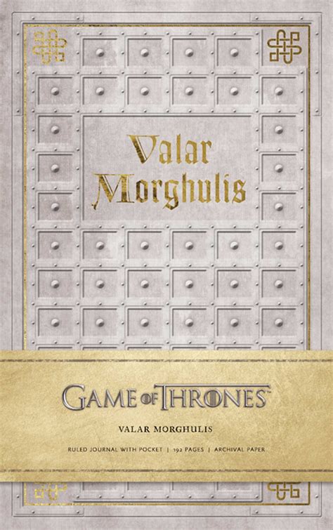 Game Of Thrones Valar Morghulis Hardcover Ruled Journal Book By
