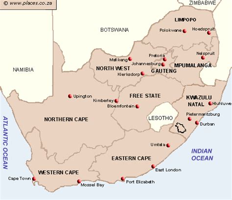 Map Of South Africa Showing Provinces