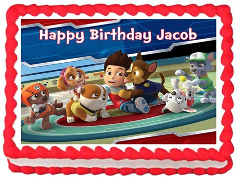 Edible Paw Patrol Image Cake Topper 14 Sheet 105 X 8