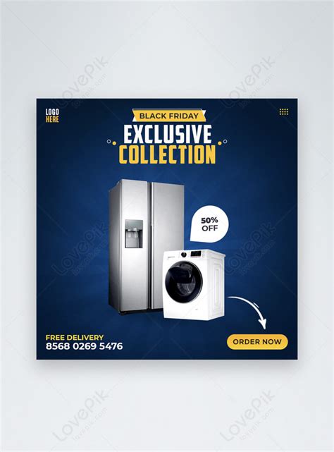 Exclusive Collection Home Appliances Sale Social Media Post Template