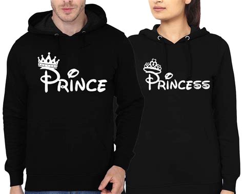 Prince And Princess Couple Black Hoodie Swag Shirts