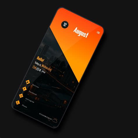 Free Orange Theme For Klwp Live Wallpaper Android App Design App