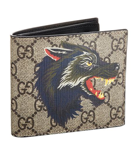 Lyst Gucci Wolf Bifold Wallet In Natural For Men