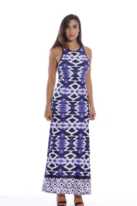Just Love Maxi Dresses For Women Summer Dresses Blue Aztec Tie Dye Medium