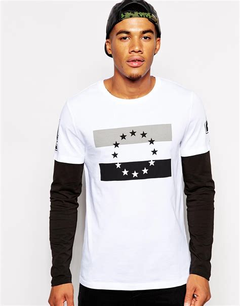 Rated 4 out of 5 by arson x from a dope shirt its a pretty nice shirt i personally wear it under t shirts and it does keep me quite warm. Lyst - ASOS Long Sleeve T-shirt With Double Layer And Star ...
