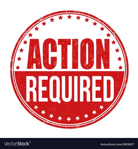 Action Required Stamp Royalty Free Vector Image