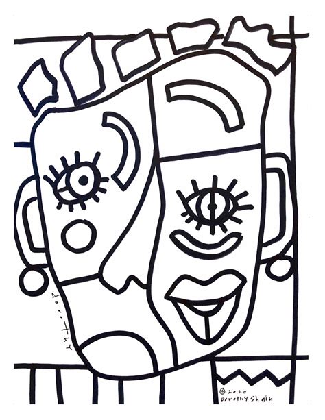 Picasso Faces Worksheet Fast Pablo Picasso Coloring Pages Coloring