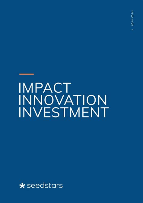 Impact Innovation Investment The Seedstars Report 2019 On The State