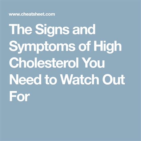 The Signs And Symptoms Of High Cholesterol You Need To Watch Out For