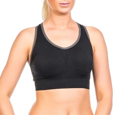 New Womens Sports Bra Crop Top Vest Gym Comfort Support Stretch Seamless Bright Ebay
