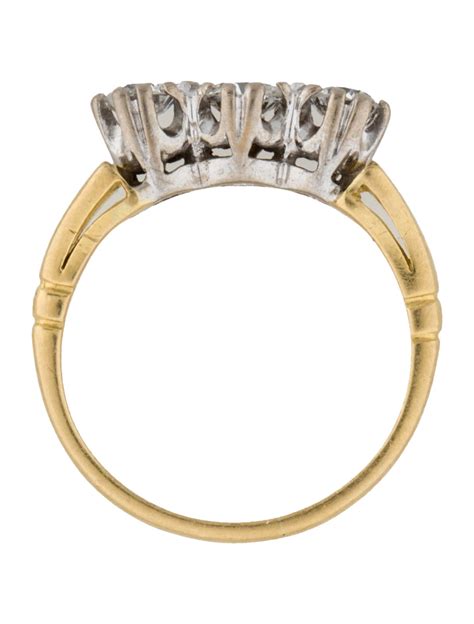 Three Stone Old European Cut Diamond Engagement Ring Rings Fjr27610