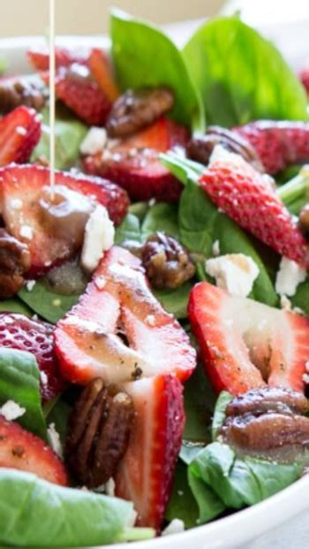 Strawberry Spinach Salad With Candied Pecans Vegan Recipe Meal Prep