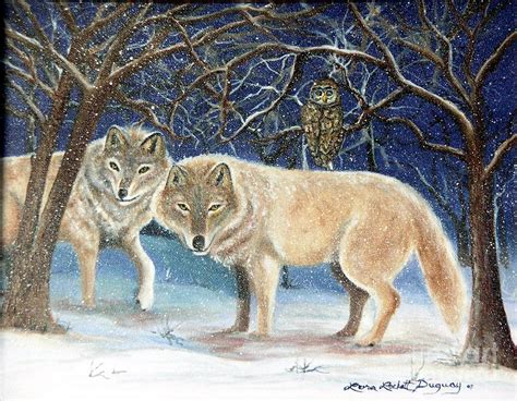 Night Life In The Forest Painting By Lora Duguay Pixels