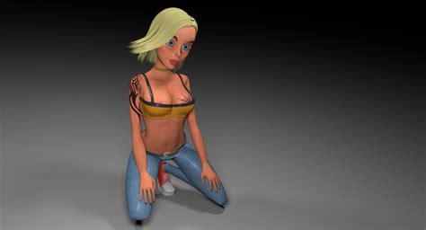 3d Sexy Cartoon Girl Rigged Model Turbosquid 1645882