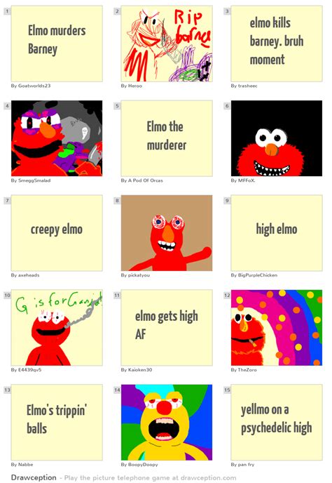 Elmo Murders Barney Drawception