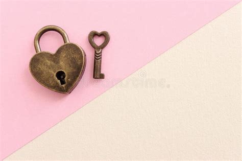 Heart Shapes Heart And Vintage Key Over Textured Pastel Background