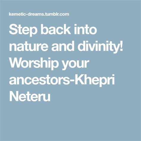 My Kemetic Dreams Worship Ancestor Nature