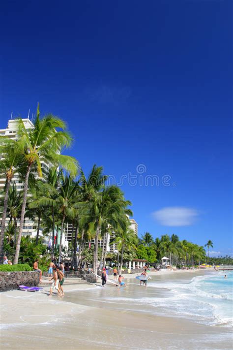 Stock Image Of Waikiki Beach Honolulu Oahu Hawaii Editorial Stock