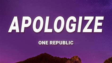 Onerepublic Apologize Lyrics Ft Timbaland Youtube