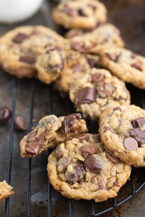Healthier Oatmeal Chocolate Chip Cookies With Dark