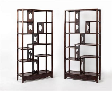 Chinese Black Open Bookcases Furniture Oriental