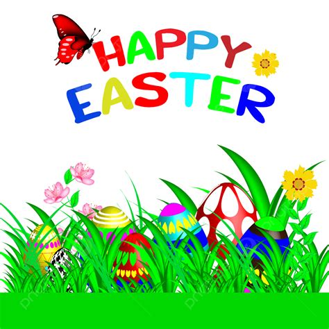 Happy Easter Egg Vector Art Png Happy Easter Day Egg In The Garden