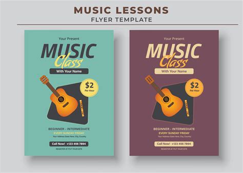 Music Lessons Flyer Template Piano Lessons Poster Music Class Poster