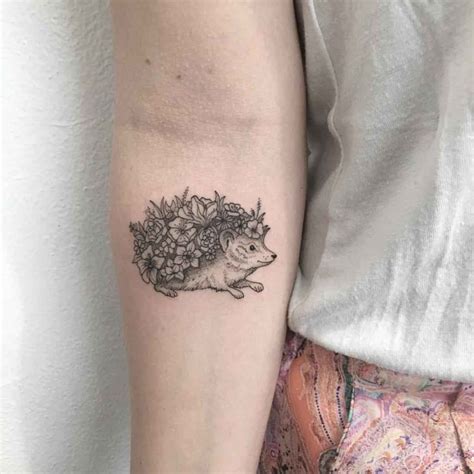 Flowery Hedgehog Tattoo Best Tattoo Ideas Gallery
