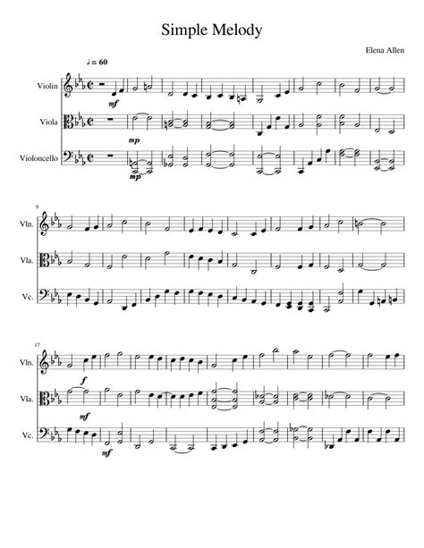 Simple Melody Sheet Music For Violin Viola Cello Download Free In