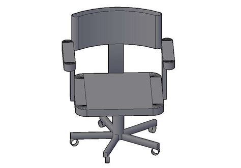 Revolving Office Chair 3d Block Cad Drawing Details Dwg File Cadbull