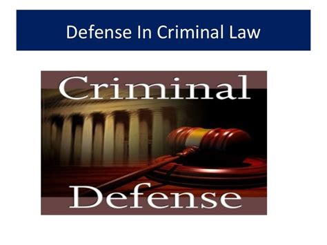 Defense In Criminal Law