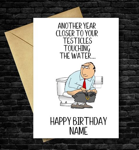 Funny Birthday Card Personalised Rude Adult For Men Male Dad Testicles Funny Ebay
