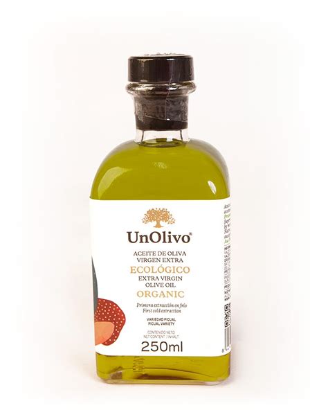 aceite de oliva virgen extra ecológico frasca cristal 250ml unolivo