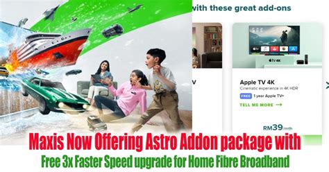 With the current astro & broadband plans, customers will enjoy substantial savings and rebates by choosing their desired broadband speed from 30mbps at rm89 all the way to 800mbps at rm299 to accompany their. Maxis Now Offering Astro Addon package with Free 3x Faster ...