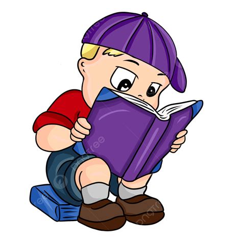 Boy Reading Book Clipart Transparent Png Hd Cartoon Vector Cute