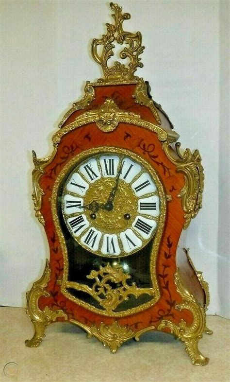 beautiful inlay louis xv boulle style chime clock hermle 8 day working neuchatel 1991957698