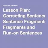 Pictures of Run On Sentence Lesson Plan High School
