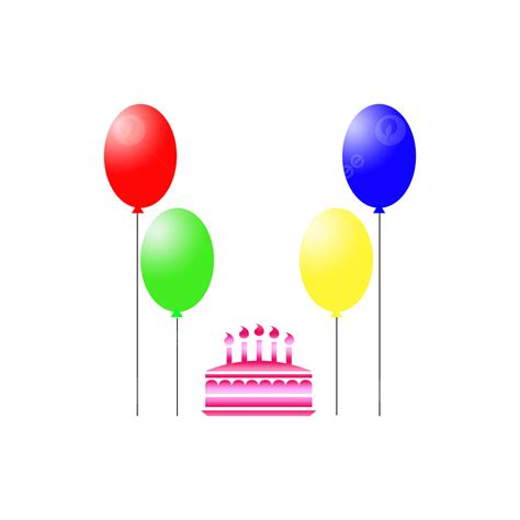 Birthday Cake And Balloons Clipart Transparent Background Birthday