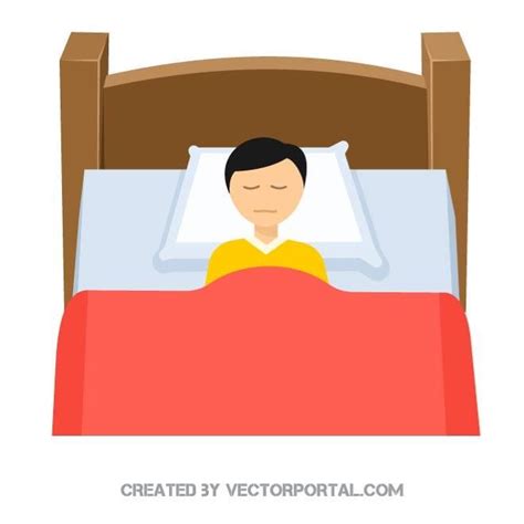 Man Sleeping In A Bed Vector Illustration Vector Free Bed Vector